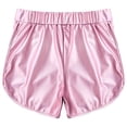 thumbnail image 4 of TiaoBug Women Metallic Shorts Shiny Rave Booty Shorts Hot Pants Yoga Dance Bottoms Pink S, 4 of 7