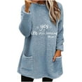 thumbnail image 2 of DPTALR Blouse de Noël pour Femmes à Col Rond et Manches Longues, Ample, Imprimée, avec Poche, Chaude pour l'Hiver, 2 of 4
