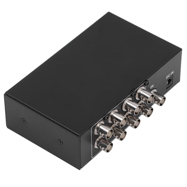 8 Ports BNC Video Splitter Box, 1 In 8 Out BNC Coaxial TV CCTV DVR Composite Video Adapter, 1080P Coaxial Distributor Amplifier for Video Monitoring System,
