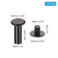 thumbnail image 2 of 24 Sets Chicago Screws, 15mm L Galvanized Iron Chicago Screw Phillips Binding Post Screw Rivets for Leather Belt Scrapbook Photo Albums, Black, 2 of 6
