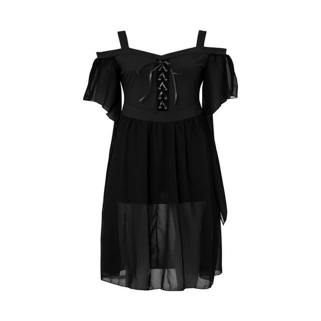 Halloween Robe Femme Épaules Dénudées Plus Y2k Gothique Col Bateau Manches Volantes Robe Moulante Vintage Robe de Soirée L/TG/TTG/TTTTG/XXXXXL