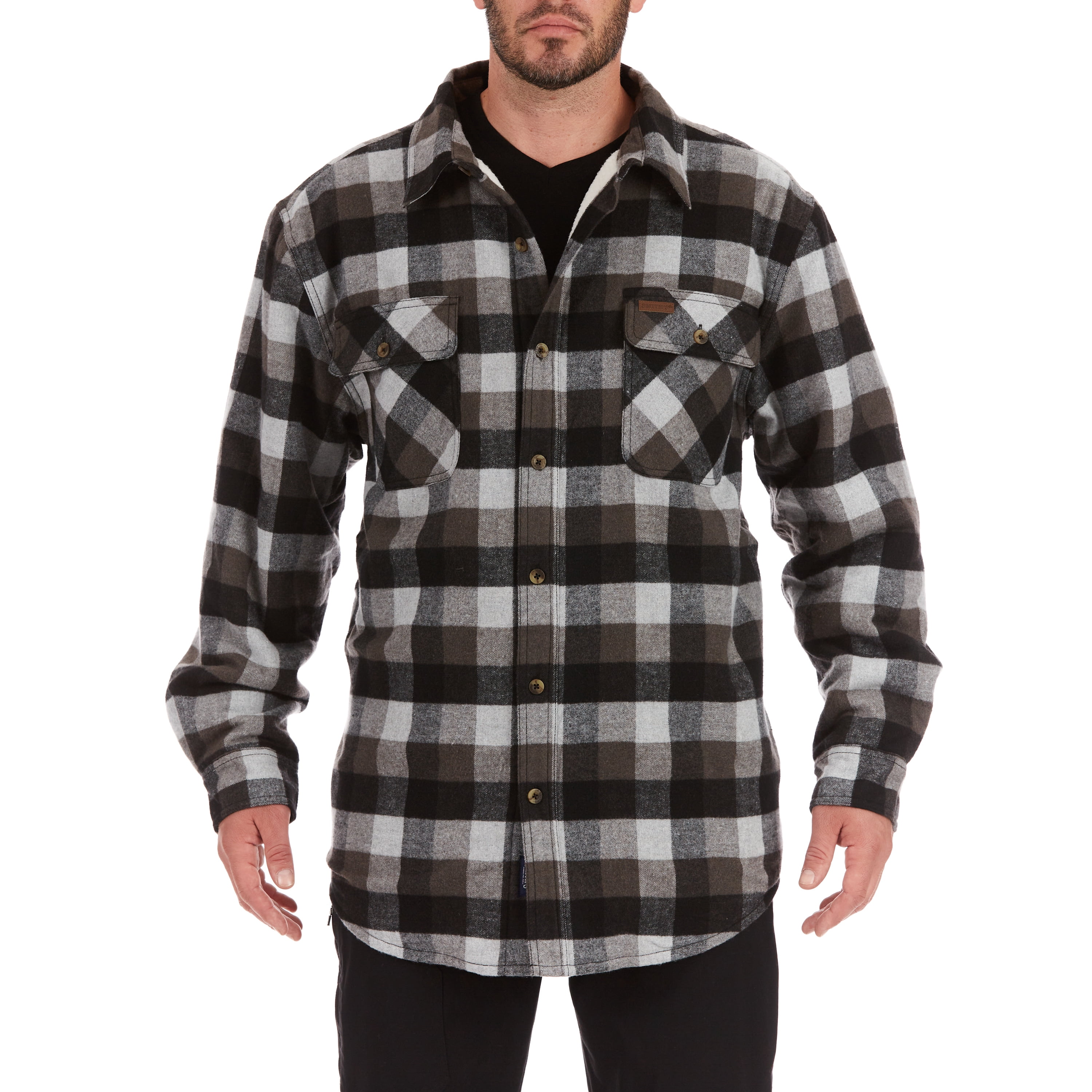 Dickies Men's BK Black Plaid Sacramento L/S Flannel Shirt Retail $44.99 