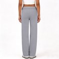 thumbnail image 5 of Pajama Pants for Women Soft Wide Leg Pants Flowy Comfy Casual Lounge Yoga Capri Pants 28" 29" Inseam Light Gray M, 5 of 6