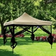 thumbnail image 5 of 10x12 Mosquito Netting for Gazebo Canopy, Universal Replacement Mosquito Netting 4-Door Zipper Black 4-Panel Sidewall Curtain (Net Only), 5 of 8