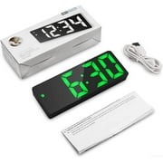 UHUSE Alarm Clock LED Display Digital Mirror Alarm Clock Battery/USB Alarm Clock