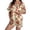 Yellow, variant on Trendfront Womens Notch Collar Short Sleeve 2-Piece Pajama Set Crawfish Print Button-Front Top and Shorts Sleepwear
