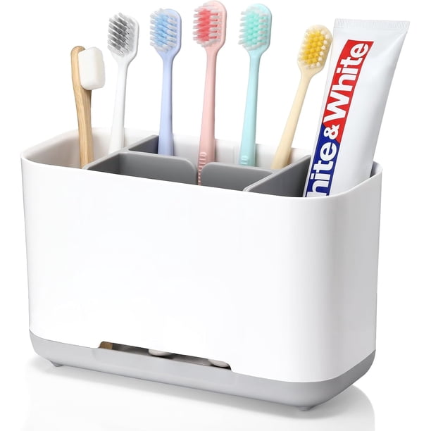 BTideas Organizador para Cepillos de Dientes, 5 Ranuras Porta Pasta de Dientes Desmontable