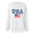 thumbnail image 3 of LEBONYARD Womens Tops Long Sleeve Dressy,Womens Fall Fashion 2024 Womens Tops Clearance under $5 Plus Size,Fashion Women Round Neck Long Sleeve Printing Loose Sweatshirt Blouse Tops White S, 3 of 4