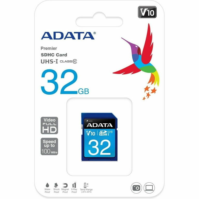 ADATA Premier 32GB SDHC UHS-I U1 Class 10 Waterproof Shockproof