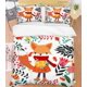 thumbnail image 2 of 3D de dibujos animados dibujados a mano de colores de plantas florales Fox Animal Colcha Set Ropa de Cama, 2 of 3