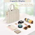 thumbnail image 5 of FORMRS Womens Corduroy Tote Bag Crossbody Shoulder Purse Handbag with Detachable Strap, Soft Brown Abstract Pattern, 5 of 7
