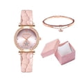 thumbnail image 1 of Nuevo reloj de pulsera de cuarzo con correa de moda para mujer, ideal para el tiempo libre, con caja de regalo., 1 of 3