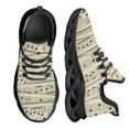 thumbnail image 1 of Zapatos planos con estampado de notas musicales para mujer, zapatillas deportivas cómodas con plataforma y cordones,, 1 of 6