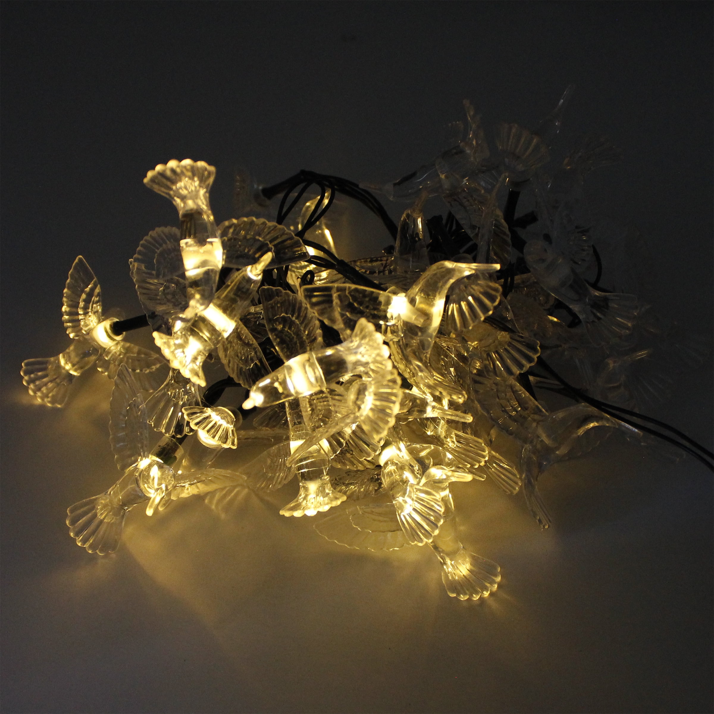 Perfect Holiday 30 LED Solar String Lights,Waterproof with Bird Design Bulbs for Outdoor Home decor, Christmas, Parties, Garden - Warm White