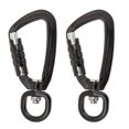 thumbnail image 1 of 2 Pieces Lock Climbing Carabiner Clips with Swiveled Key Chain Holder Hanger  and Heavy Duty, 1 of 7