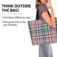 thumbnail image 2 of ZICANCN Pink Check Plaid Background Tote Bag, Grocery Bags Reusable Shopping Bags with Handles Durable Foldable Washable for Women Men, 2 of 8