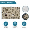 thumbnail image 6 of Coffee Placemats Set of 8, Khaki Farmhouse Vintage Beans Cups Funny Placemats for Dining Table, Place Mats for Kitchen Tabletop, Waterproof Wipeable Dining Table Mats Set, 6 of 9