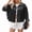 Black, variant on Women Cropped Denim Jacket Fringe Oversized Long Sleeve Womens Jean Shacket Coat with Tassel Fall Outwear Black L