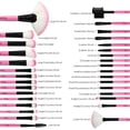 thumbnail image 3 of Pink makeup brush without bag 32pcs Premium Synthetic Brushes; Kabuki Foundation Brush Blending Face Powder Blush Concealers Eye Shadows Cosmetic Brushes Kit, 3 of 5