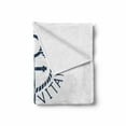 thumbnail image 2 of Anchor Soft Flannel Fleece Throw Blanket, Hand Drawn Everybody Needs Vitamin Sea Words Monochrome Fish Silhouette, Cozy Plush for Indoor and Outdoor Use, 60" x 80", Dark Blue and White, by Ambesonne, 2 of 6