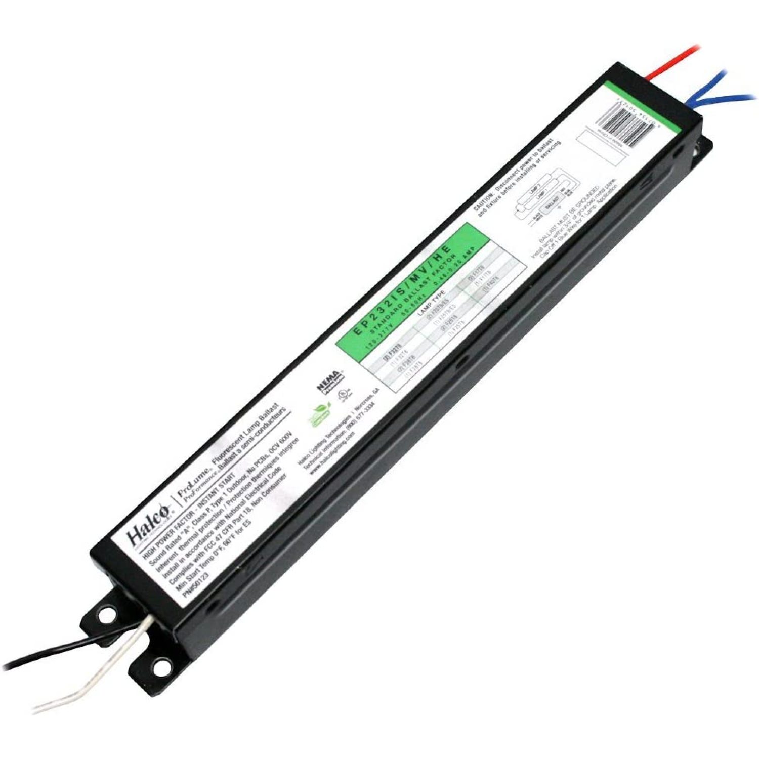 Halco 50123 EP232IS/MV/HE T8 Fluorescent Ballast, Fluorescent