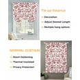 thumbnail image 3 of Red Boho Flower Tie Up Curtains for Window, Thermal Insulated Balloon Shade Adjustable Rod Pocket Curtains Valance Panels for Kitchen Bathroom Cafe 52 x 63 Vintage Paisley Farmhouse Pattern, 3 of 6