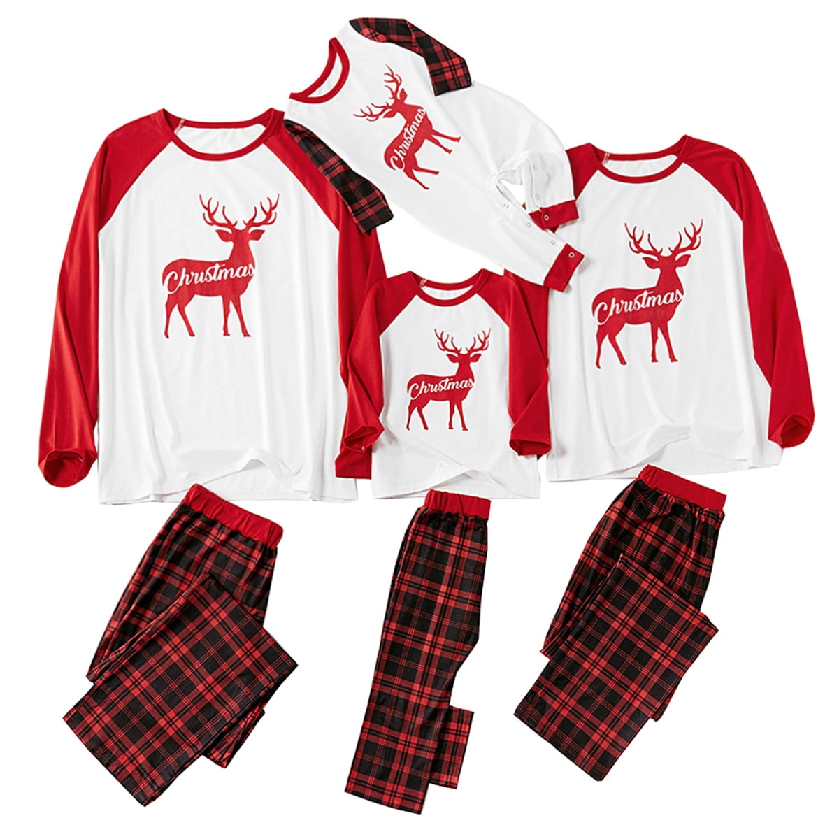 Family Matching Christmas Pajamas Men Women Kid Baby Sleepwear