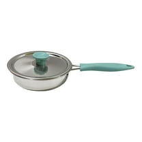 yotijay Frying Pan with Lid Kitchen Cooking Tool Nonstick Mulifunctional Stainless Steel Blue frying pan