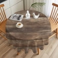 thumbnail image 3 of Farm Brown Wood Grain Round Tablecloth 54 inches Country Distressed Wooden Texture Waterproof Oil-Proof Table Cloth Round Table Cover for Holiday Party Picnic Dinner Decor Indoor and Outdoor Use, 3 of 9