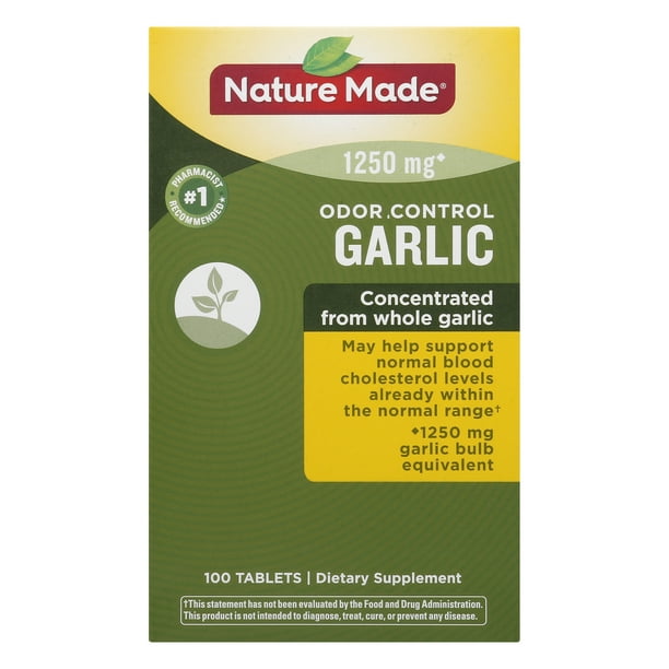 Nature Made Odor Control Garlic 1250 mg Tablets, 100 count Walmart