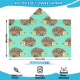 thumbnail image 2 of Cute Green Hedgehog Pattern Hooded Bath Towel，60"x35" for Ages 3 To 12 Kids, Quick Dry Lightweight Soft Microfiber Hood Beach Towel Cover Up for Kids, 2 of 7