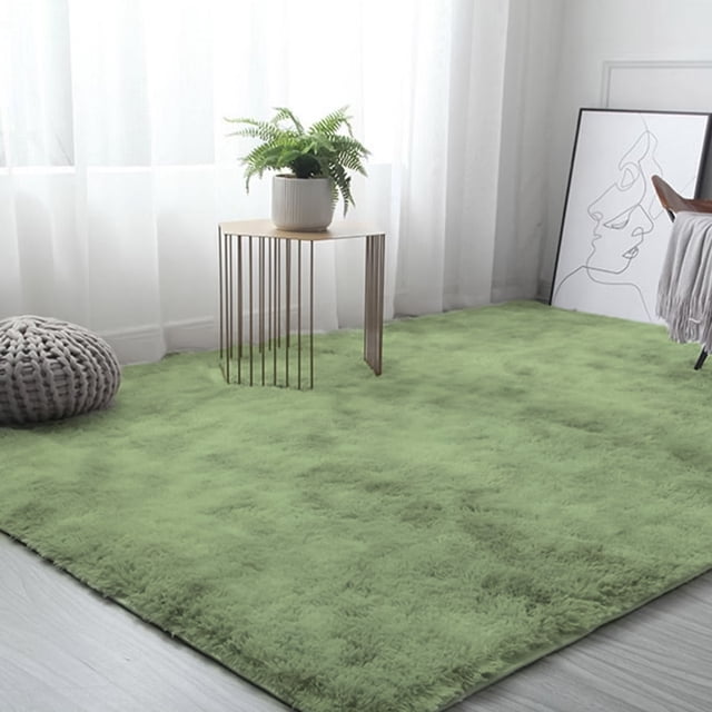 Tapete Sala Tipo Shag 200x160cm Pelo Largo Suave Verde ilios innova 2x1.60 color verde