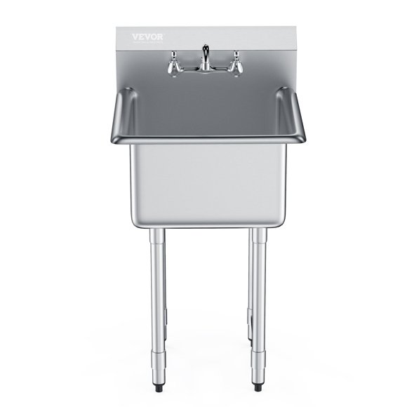 STAWAY 21"x41" Stainless Steel Utility Sink with Faucet - Heavy Duty, Leak-Proof, Commercial Grade for Kitchen, Restaurant, Garage & Laundry
