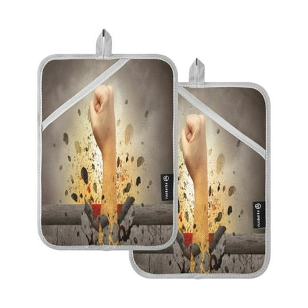 

Vzayy Kitchen Pot Holders Sets Heat Resistants for Cooking Baking A Coloure Fist