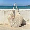 thumbnail image 5 of Gumesh Beach Bags for Women - Women Beach Tote Bag, Summer Mesh Hollow Straw Tote Bag for Holiday Market, 5 of 7