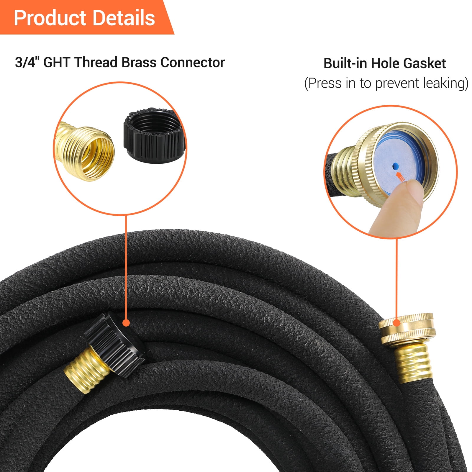 TLGREEN Soaker Hose Kit 50 ft 1/2", with Solid Brass Connectors, Heavy Duty Drip Hose to Save 70% Water, for Garden, Lawn and Yard