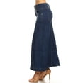 thumbnail image 2 of Fashion2Love Women's Plus / Juniors Size High Rise A Line Long Jeans Maxi Flared Denim Skirt, 2 of 7