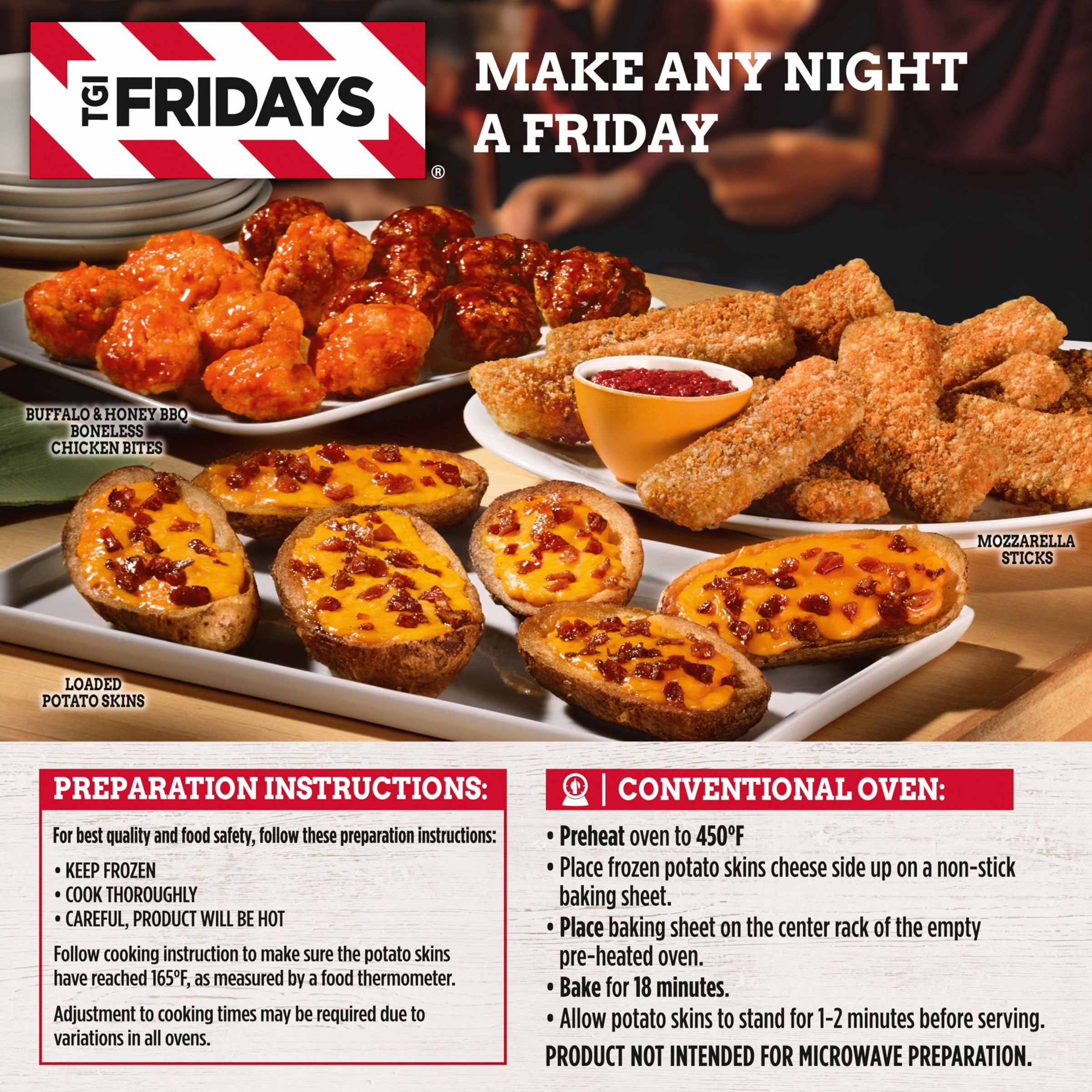 Tgi Fridays Loaded Cheddar Bacon Potato Skins Frozen Snacks 13 5 Oz Box Walmart Com Walmart Com Tgi Fridays Loaded Cheddar Bacon Potato Skins Frozen Snacks 13 5 Oz Box Walmart Com Walmart Com