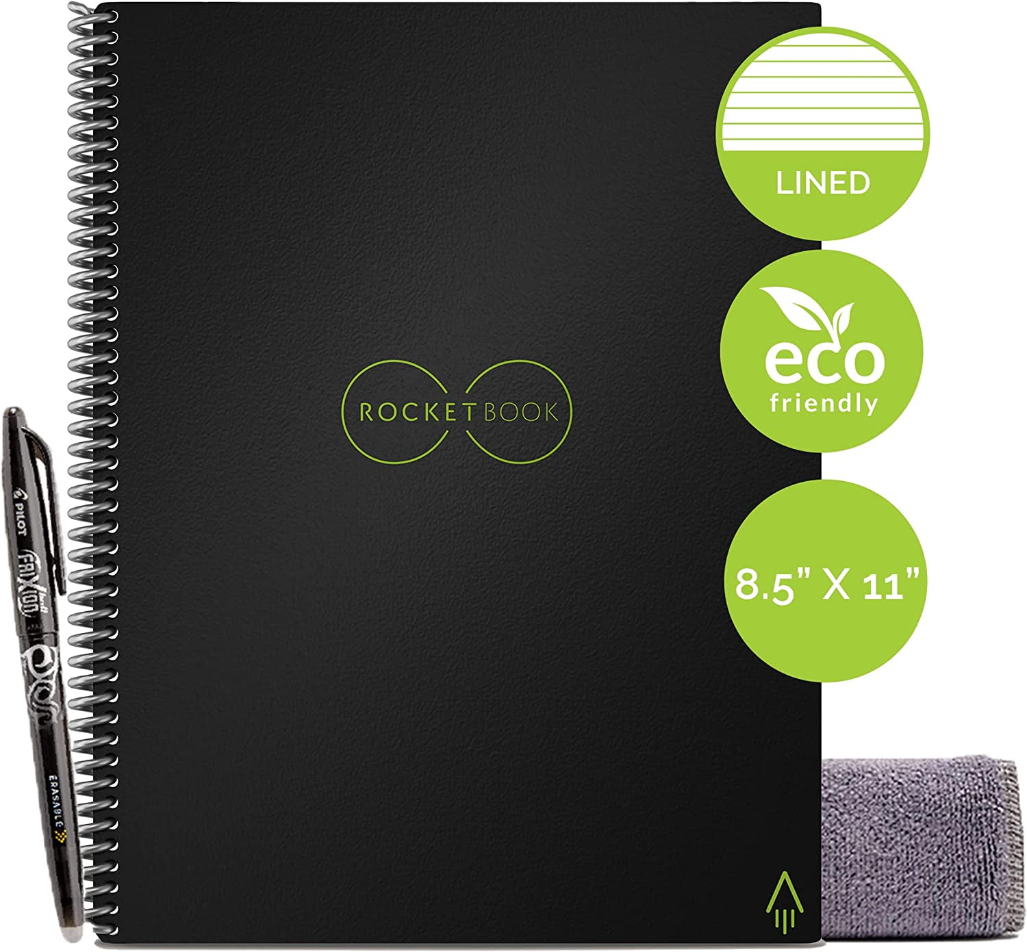 Rocketbook Core Reusable Lined Notebook Lightspeed Lilac A4 Letter+ Pen &  Cloth 1EA