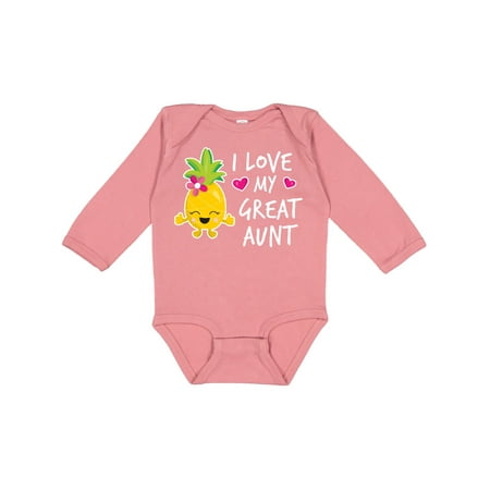 

Inktastic I Love My Great Aunt with Pineapple Gift Baby Girl Long Sleeve Bodysuit
