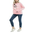 thumbnail image 3 of Ladies‘ Hooded Sweatshirt with Cat Print  Long Sleeve and Large Pocket, 3 of 9