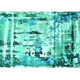 thumbnail image 1 of Ahgly Company Machine Washable Indoor Rectangle Oriental Turquoise Blue Industrial Area Rugs, 8' x 12', 1 of 4