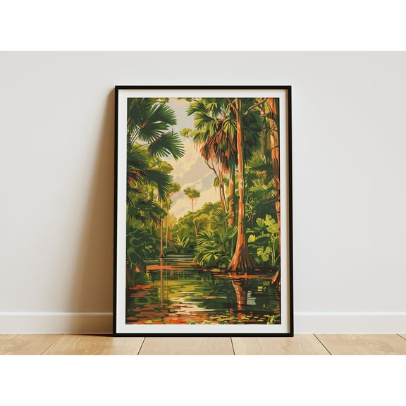 Florida Everglades Poster Print Tropical Nature Art Wall Decor p1