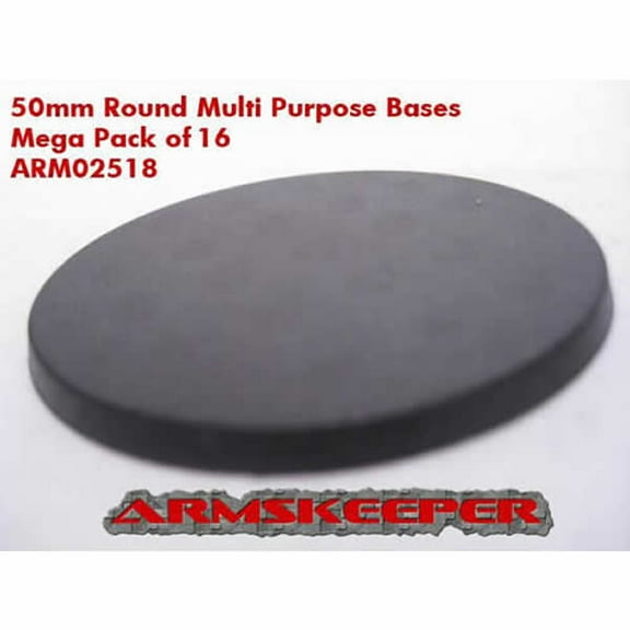 Round Multi Purpose 50mm Miniature Bases Pack of 16 ArmsKeeper