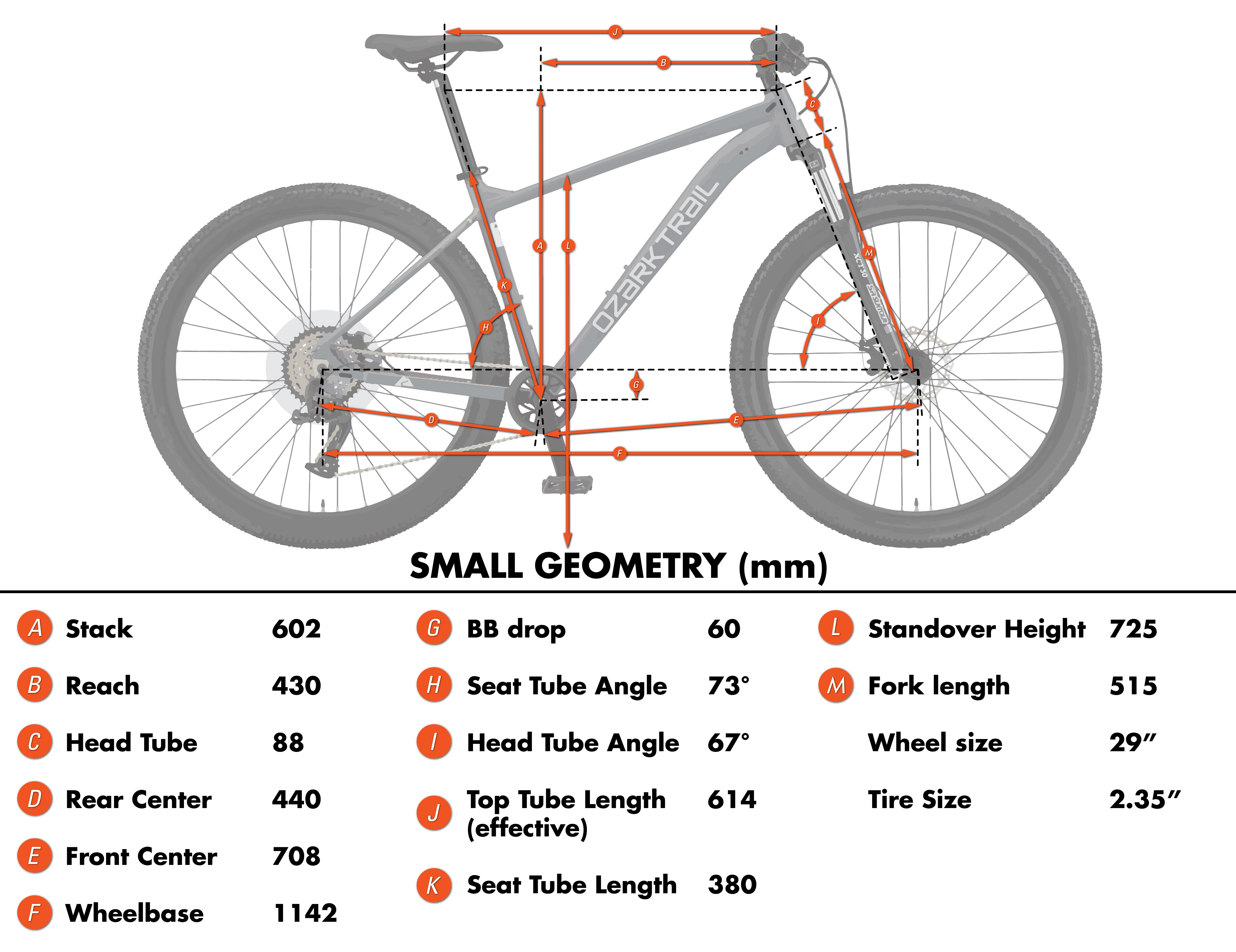 Mountain Bike Frame Low Trail Bike 29 Ozark Trail Ridge Mountain