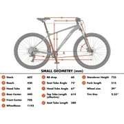 Ozark Trail 29 M.2 Ridge Mountain Bike, Small Frame, Fits Riders 50 - 56, Gray, Adult, Unisex