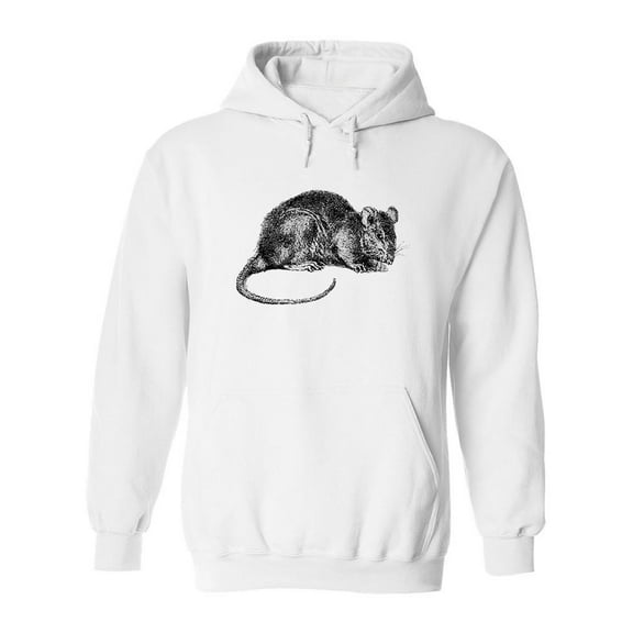 Rat (Rattus) Sketch Hoodie Men -Image by Shutterstock, Male Large
