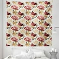 thumbnail image 1 of Garden Tapestry, Watercolor Painting Look Roses Peonies Botanical Romantic Bouquet Corsage, Fabric Wall Hanging Decor for Bedroom Living Room Dorm, 5 Sizes, Dried Rose Cream Ruby, by Ambesonne, 1 of 1