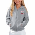thumbnail image 3 of BOOMNY Child Girls Hoodie Zip Up Cherry Graphic Long Sleeve Hoodies for Kids Fashion Fall Winter Hooded Sweatshirts with Pocket, 3 of 6