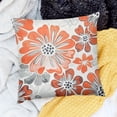 thumbnail image 2 of BANET  Throw Pillow Cases Cozy Fleece Two-Tone Blooming Flowers Decorative Cushion Covers for Couch Bed Sofa Farmhouse Decoration Living Coral Grey 18x18in, 2 of 5